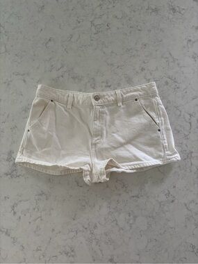 Zara Off-White Denim Jean Shorts